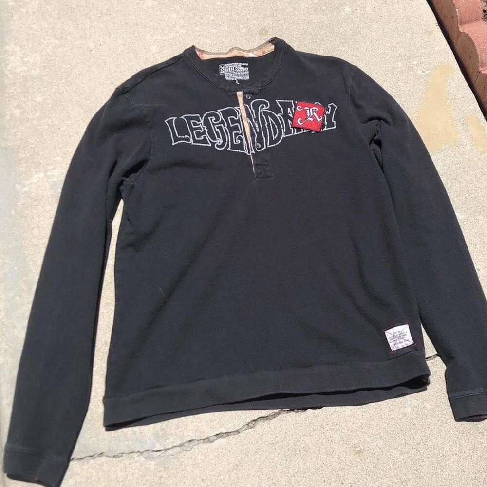 guess company size L longsleeve legendary patch/embroidered crewneck button up